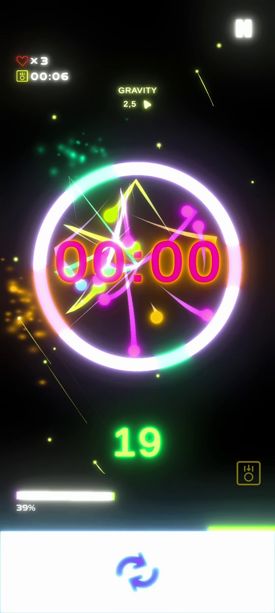 The timer hitting zero over a ring crowded with balls